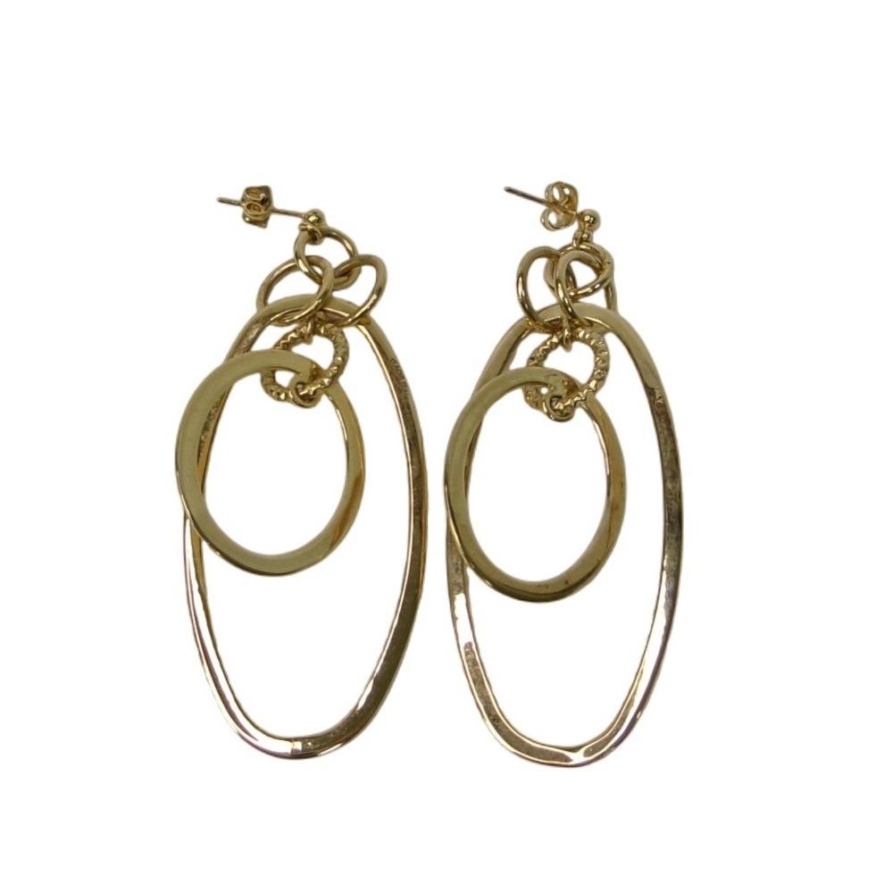 Itaor Italy Gold Vermeil 925 Sterling Silver Multi Hoop Drop Earrings